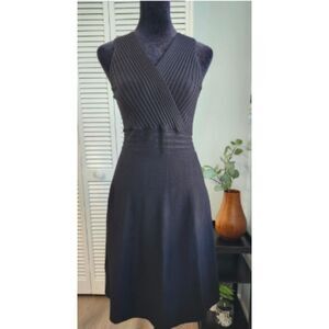 Black Knit Fit & Flare Dress - Large